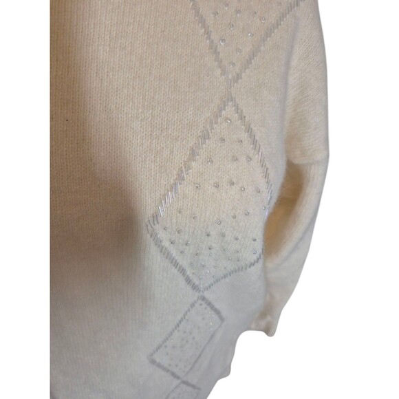 Richard & Co. VTG Lambswool Angora 2pc Knit Skirt Sweater Midi Skirt Ivory Sz M - Picture 3 of 8